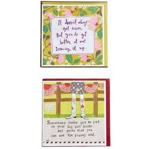 2 Encouragement Curly Girl Design Greeting Cards Faith Inspirational Quotes‎